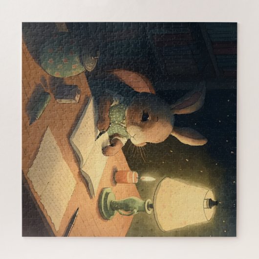 Kaninchenschrift am Schreibtisch - Puzzle (Horizontal)