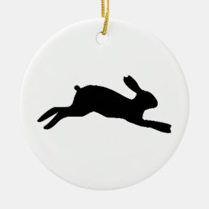 Kaninchensilhouette Keramik Ornament
