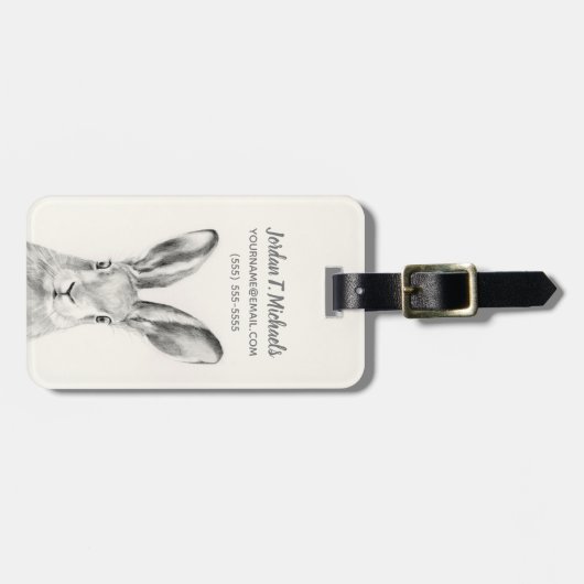 Kaninchenstift Gezeichnet Gepäckanhänger (Vorderseite horizontal)