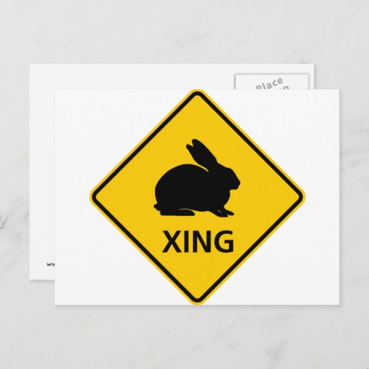 Kaninchenüberquerung Postkarte (Vorne/Hinten)
