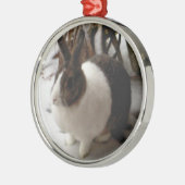 Kaninchenverzierung Silbernes Ornament (Links)