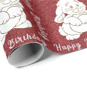 Kaninchenwackelpapier Geschenkpapier (Rolleneckpunkt)