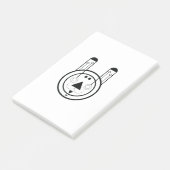 Kaninchenzeichen Post-it Klebezettel (angewinkelt)