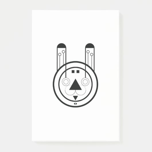 Kaninchenzeichen Post-it Klebezettel (Vorderseite)