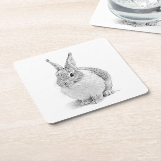 Kaninentag Rechteckiger Pappuntersetzer (angewinkelt)