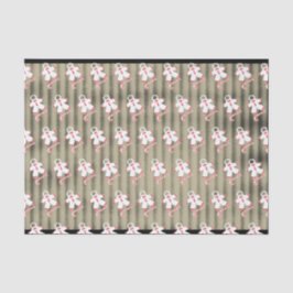 Kanistecken und Schneedecke auf Wellpappenschau Seidenpapier