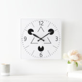 Kanizsa-Dreieck Quadratische Wanduhr (Zuhause)