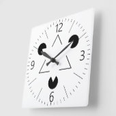 Kanizsa-Dreieck Quadratische Wanduhr (Winkel)