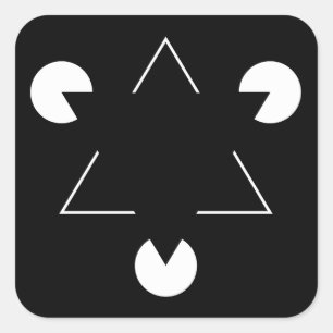 Kanizsa-Dreieck Quadratischer Aufkleber