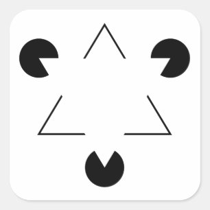 Kanizsa-Dreieck Quadratischer Aufkleber