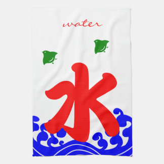 kanji "水" in a koribata style geschirrtuch