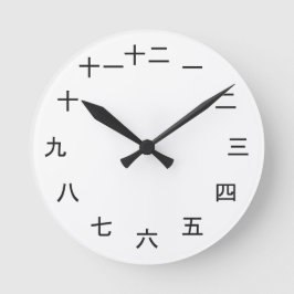Kanji Clock 1-12 Runde Wanduhr