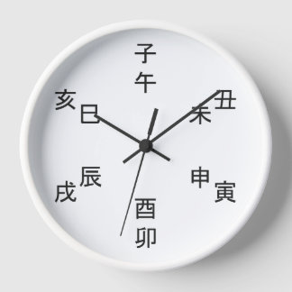 Kanji Clock - Chinese Zodiac - Time of the Day - Uhr