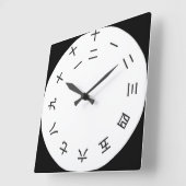 Kanji-Clock-Uhr 1-12 Quadratische Wanduhr (Winkel)