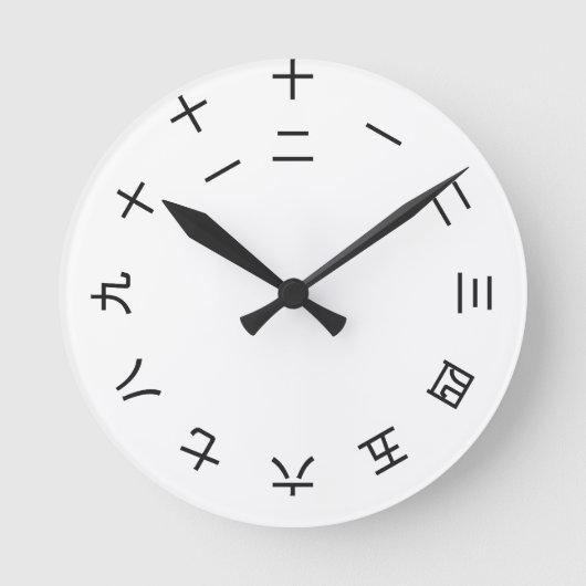 Kanji-Clock-Uhr 1-12 Runde Wanduhr (Vorderseite)
