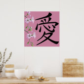 Kanji der japanischen Liebe Poster (Küche)