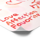 Kanji der japanischen Liebe Stroke Order Poster (Ecke)