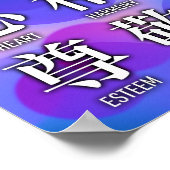 Kanji des Glücks und der Harmonie Poster (Ecke)