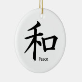 Kanji-Friedenssymbol in Schwarz Keramikornament (Rechts)
