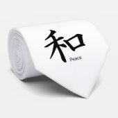 Kanji-Friedenssymbol in Schwarz Krawatte (Gerollt)