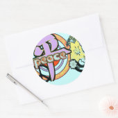 Kanji für die Blume des Friedens Power Angesagter  Runder Aufkleber (Umschlag)