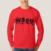 [Kanji] gegen Krieg. Langärmel T-Shirt (Vorderseite)