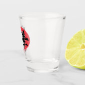 Kanji Gekka/Moonlight Japanese Calligraphy T-Shirt Schnapsglas (Rechts)