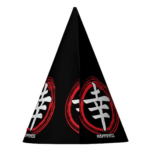 Kanji Glück Japanisch Symbol Kunstsprache Wort Partyhütchen (Rückseite)