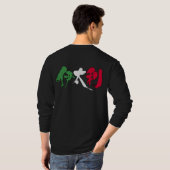 [Kanji] Italien Langärmel T-Shirt (Schwarz voll)