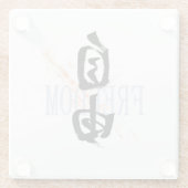 Kanji Jiyu/Freedom Japanese Calligraphy Glasuntersetzer (Rückseite)