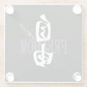 Kanji Jiyu/Freedom Japanese Calligraphy Glasuntersetzer (Rückseite)