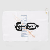 Kanji Jiyu/Freedom Japanese Calligraphy Golfhandtuch (Horizontal)