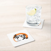 Kanji Kibo/Hope Japanese Calligraphy Rechteckiger Pappuntersetzer (Vor Ort)