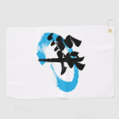 Kanji Kizuna/Bond Japanese Calligraphy Golfhandtuch (Horizontal)
