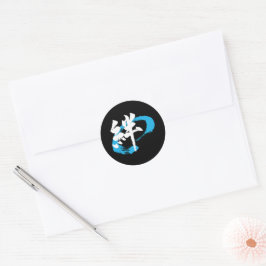 Kanji Kizuna/Bond Japanese Calligraphy Runder Aufkleber