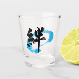 Kanji Kizuna/Bond Japanese Calligraphy Schnapsglas