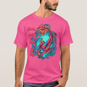 Kanji Koi Carp Japanischer Schriftart Fire Koi T-Shirt