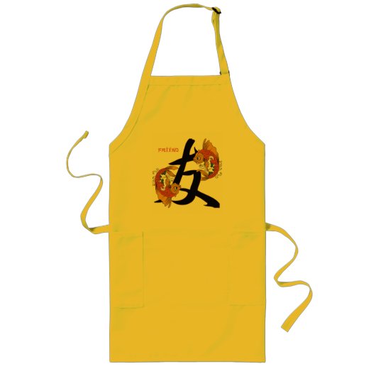 Kanji Koi Fisch-Freund Lange Schürze (Vorne)