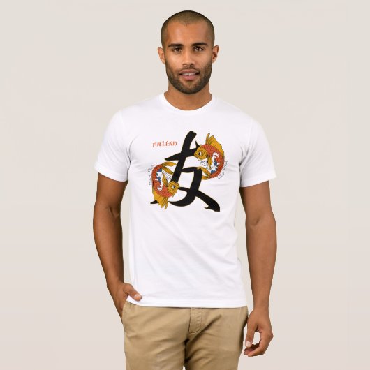 Kanji Koi Fisch-Freund T-Shirt (Vorne ganz)