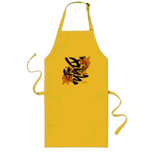 Kanji Koi Fisch-Liebe Lange Schürze (Vorne)