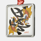 Kanji Koi Fisch-Liebe Ornament Aus Metall (Links)