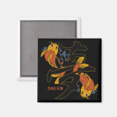 Kanji Koi Fish Dream Magnet (Vorderseite/Rückseite)