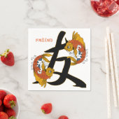 Kanji Koi Fish Friend Serviette (Beispiel)