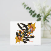 Kanji Koi Fish Liebe Postkarte (Stehend Vorderseite)