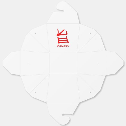 Kanji Köstliche Rot-Weiß-Abholbox Geschenkschachtel (Ungefaltet)