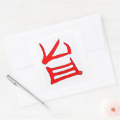 Kanji Köstliche rote, große Aufkleber mit Quadrat (Umschlag)