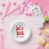 Kanji Köstliche rote Papiertücher Pappteller (Party)