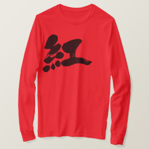 [Kanji] Krimsonfarbenärmel T-Shirt