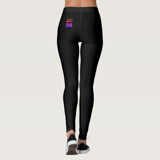 Kanji Leckere schwarze Leggings (Rückseite)