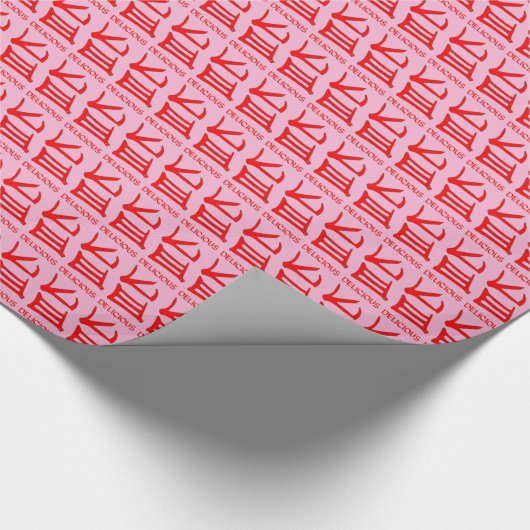 Kanji Leckeres rosa glänzendes Verpackungspapier Geschenkpapier (Ecke)